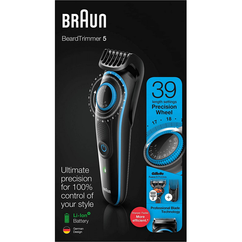 BRAUN TONDEUSE à BARBE BT5240 AVEC FUSION5 PROGLIDE DE GILLETTE