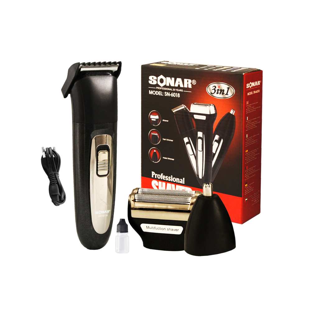 Sonar TONDEUSE CHEVEUX-NEZ-OREILLE 3EN1 SANS FIL SN-6018 1