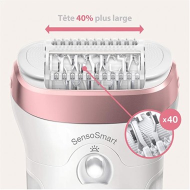 BRAUN ÉPILATEUR SILK-éPIL 9-720 AVEC TECHNOLOGIE WET & DRY ET 3