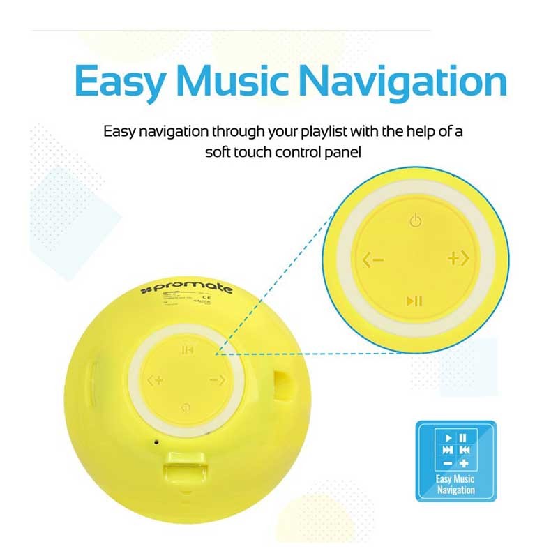 PROMATE MINI HAUT-PARLEUR BLUETOOTH GROOVOJI EMOJI JAUNE 2