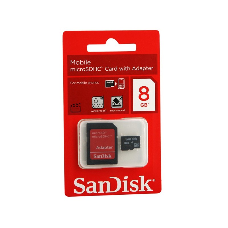 SANDISK Micro SD 8Go avec Adaptateur SDSDQM008GB35A 1