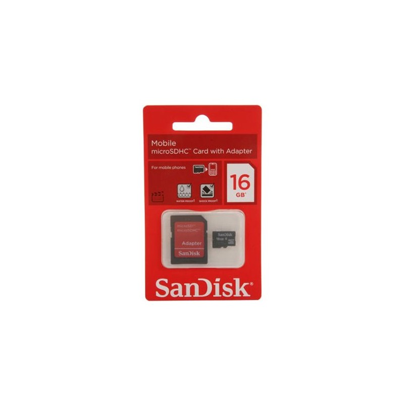 SANDISK Micro SD 16Go avec Adaptateur SDSDQM016GB35A 1