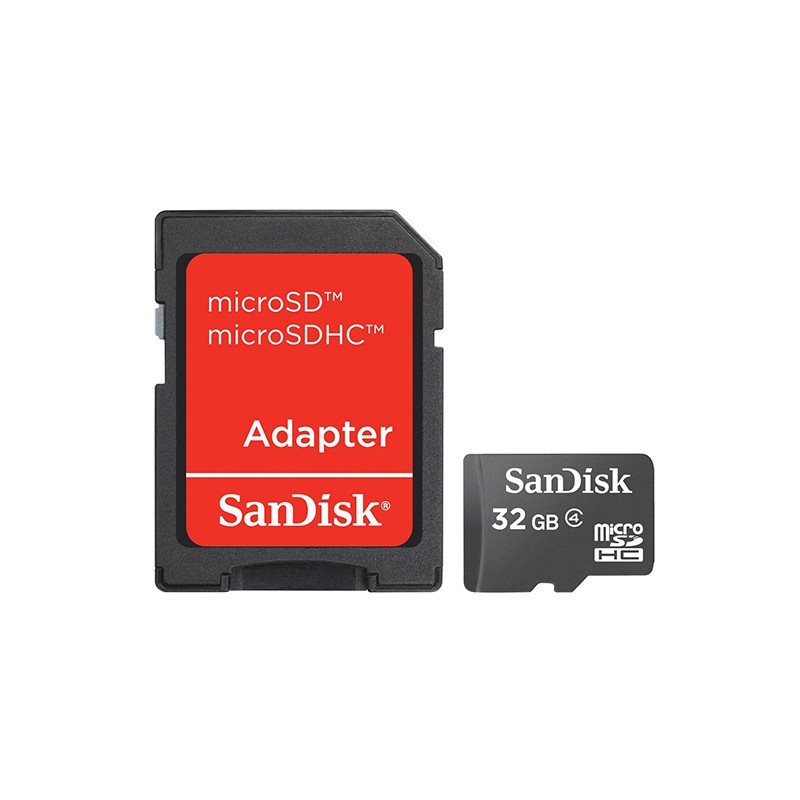 SANDISK Carte Mémoire micro SDHC SDSDQM-032G  32Go + Adaptateur 1