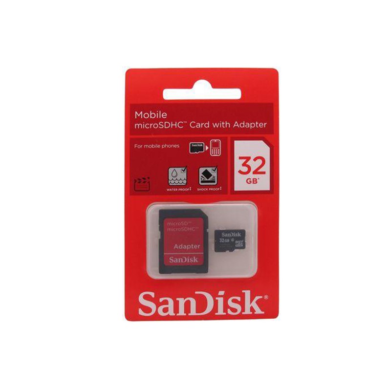 SANDISK Carte Mémoire micro SDHC SDSDQM-032G  32Go + Adaptateur 2