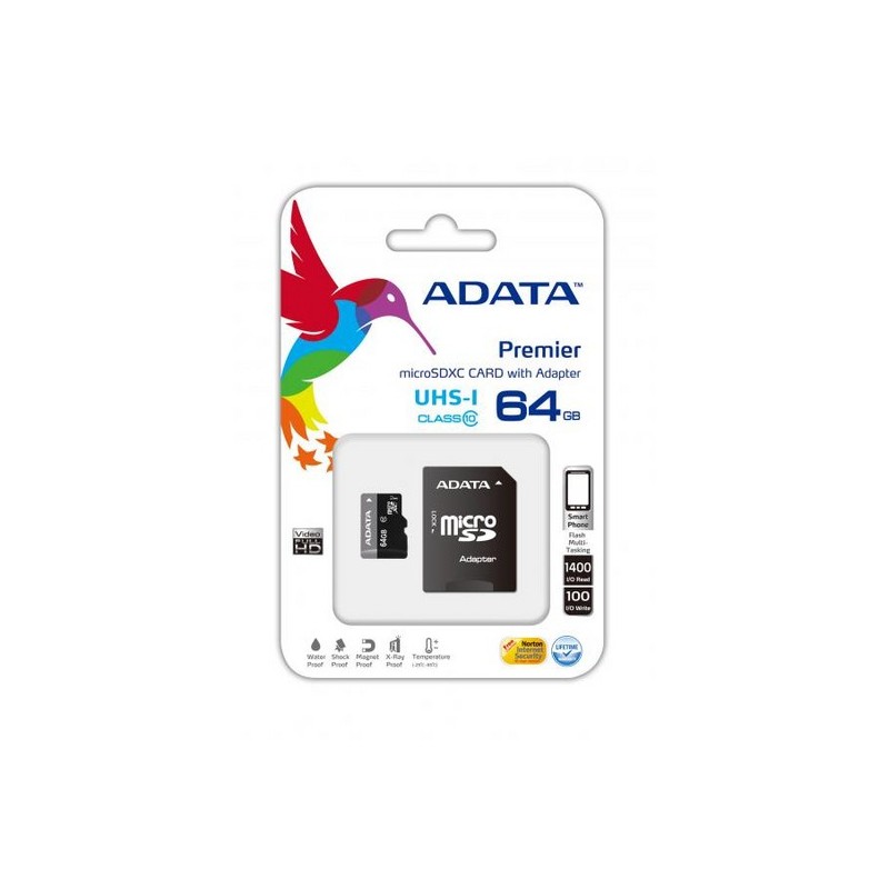 ADATA  carte memoire 64go avec adaptateur micro sd 1