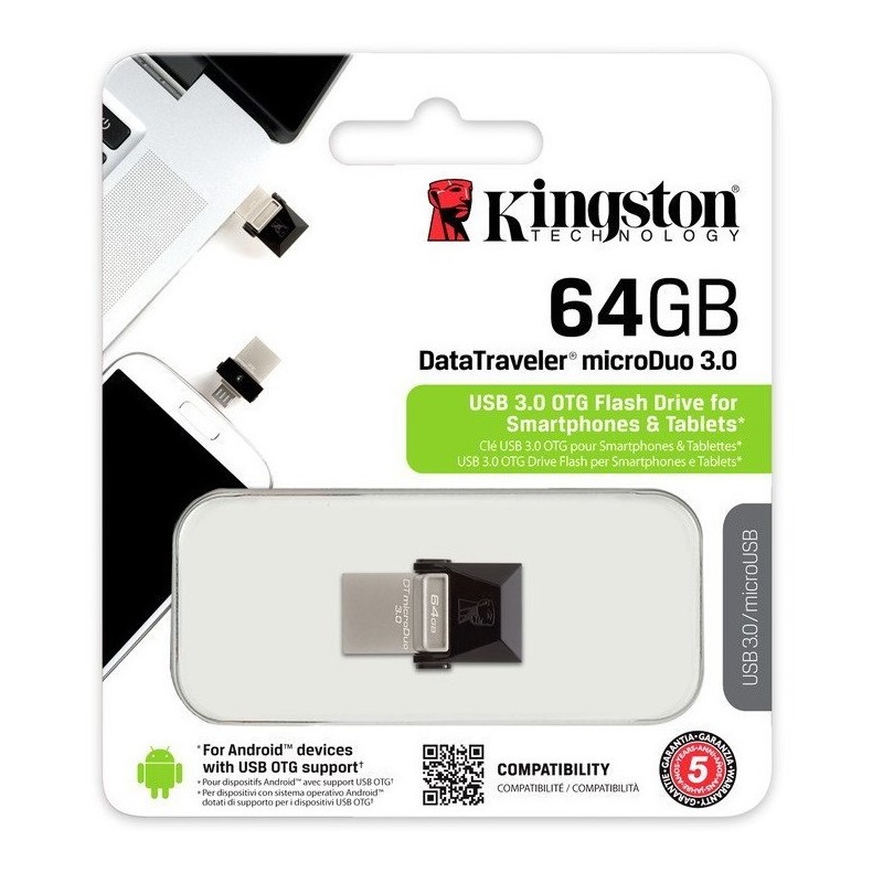 Kingston CLé USB DATATRAVELER MICRODUO USB 3.1 & MICRO USB / 64 GO DTDU03 1