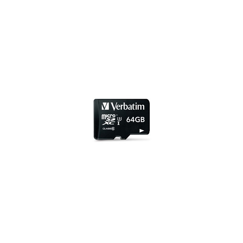 VERBATIM CARTE MéMOIRE PRO U3 MICRO SDHC 64 GO CLASS 10 AVEC ADAPTATEUR 2