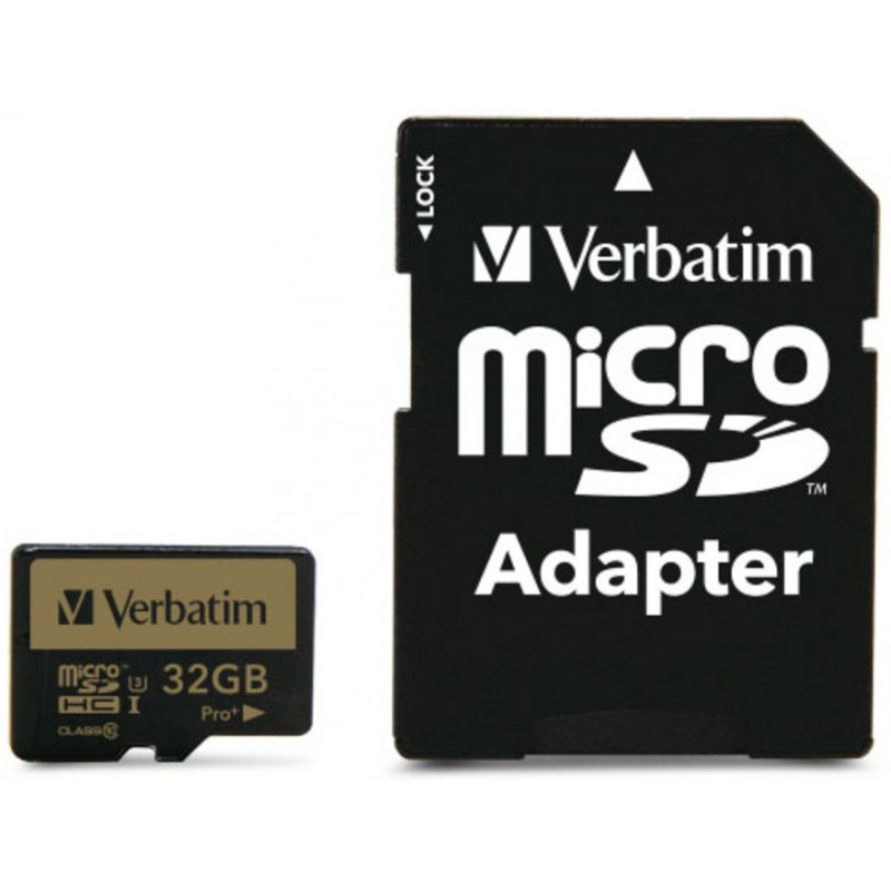 VERBATIM CARTE MéMOIRE MICRO SDHC PRO+ U3 32GB AVEC ADAPTATEUR 2