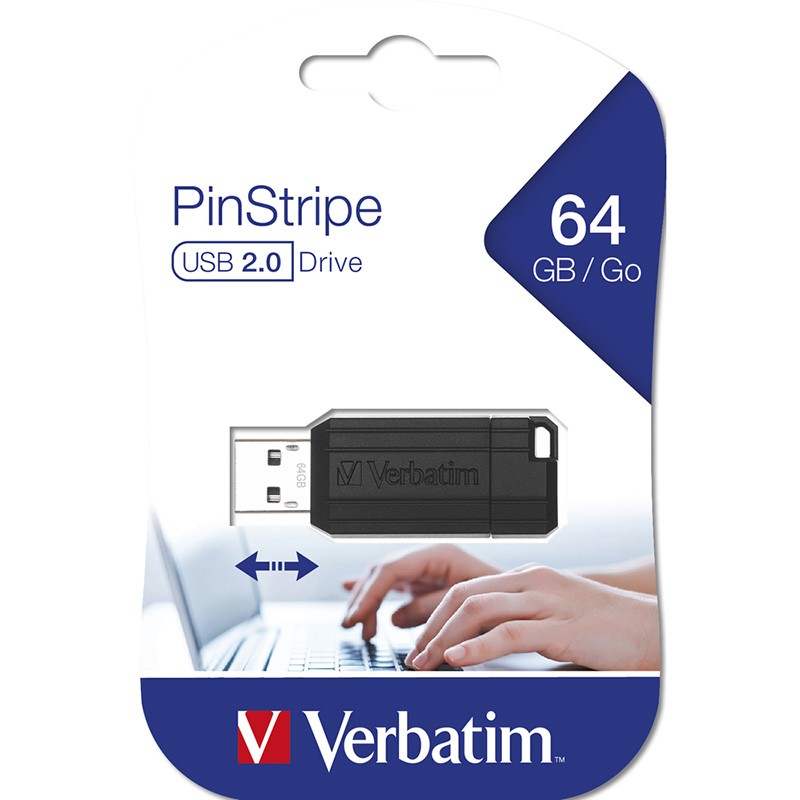 VERBATIM FLASH DISQUE 64GO USB 2.0 PINSTRIPE V-49065 1