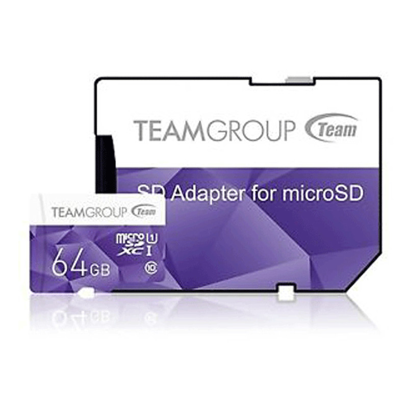 Team group CARTE MéMOIRE 64GO MICRO SDXC CLASS 10 AVEC ADAPTATEUR TCUSDX64GUHS41