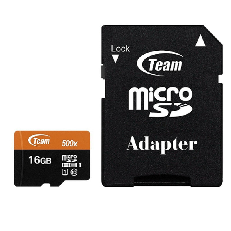 Team group CARTE MéMOIRE 16GO MICRO SDHC CLASS 10 AVEC ADAPTATEUR TUSDH16GCL10U03 1