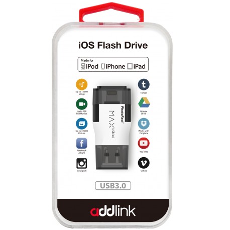 ADDLINK CLÉ USB OTG IOS F10 LIGHTNING VERS USB 3.0 / 64 GO 1