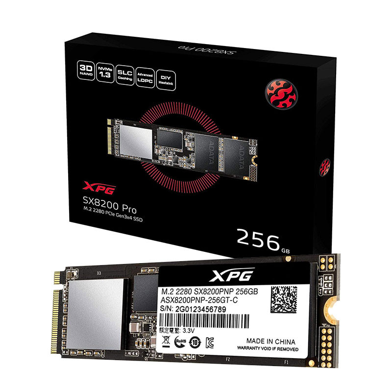 ADATA DISQUE DUR INTERNE XPG SX8200 PRO 256GO SSD PCIE GEN3X4 M.2 2280 1