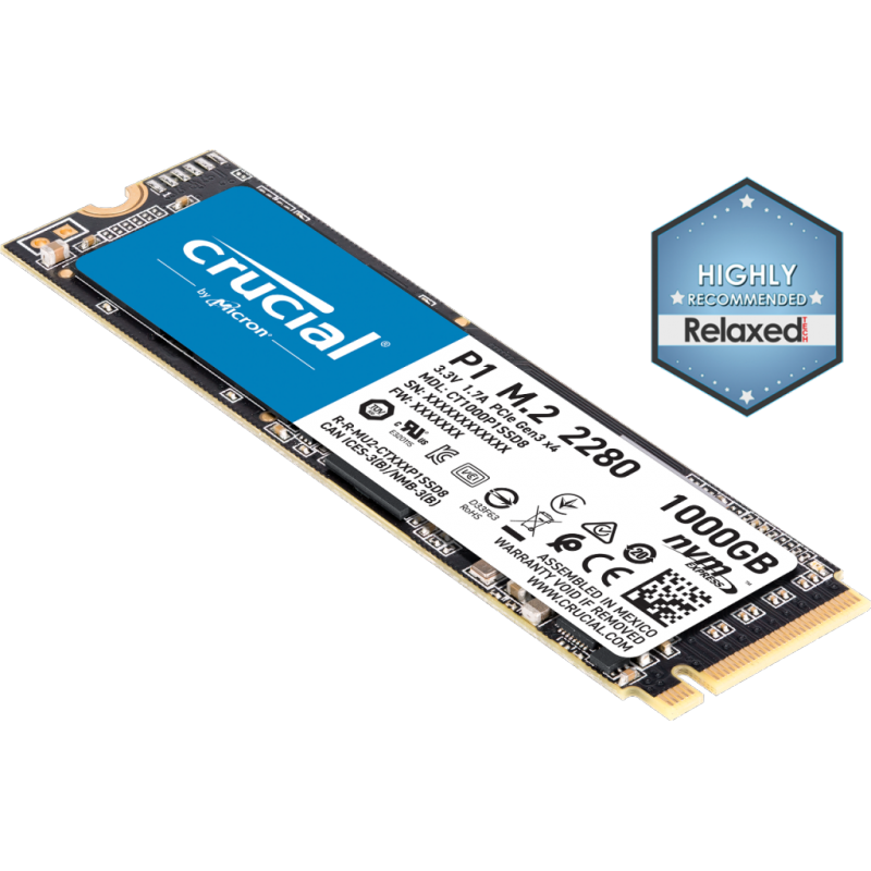 CRUCIAL DISQUE DUR INTERNE P1 M.2 NVME 1TO 3D NAND PCIE 1