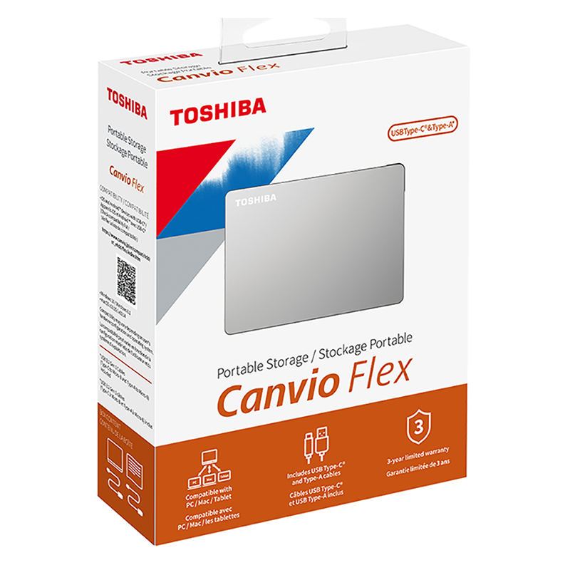 TOSHIBA DISQUE DUR EXTERNE CANVIO FLEX 1TO USB 3.0 2.5