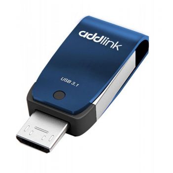 ADDLINK CLé USB T55 OTG 2EN1 USB 3.1 + MICRO USB 16 GO - BLEU 1