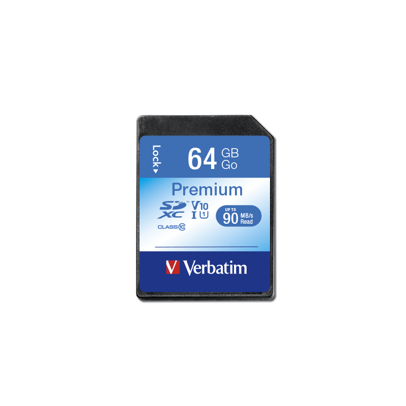 VERBATIM CARTE MEMOIRE SDXC U1 PREMIUM 64GB CLASS-10