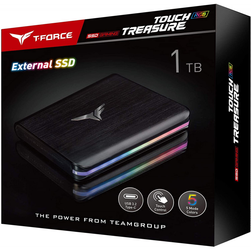 Team group DISQUE SSD EXTERNE T-FORCE TREASURE TOUCH / USB 3.2 TYPE-C / 1 TO 3