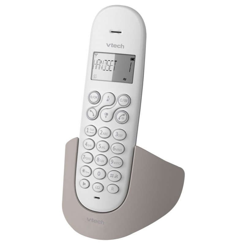 VTECH TéLéPHONE DECT SANS FIL AVEC HAUT PARLEUR SOLO CS1100 / TAUPE 1