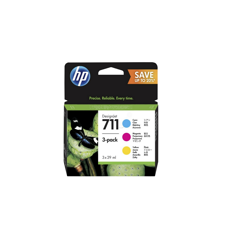 HP PACK DE 3 CARTOUCHES D'ORIGINE 711 - COULEURS