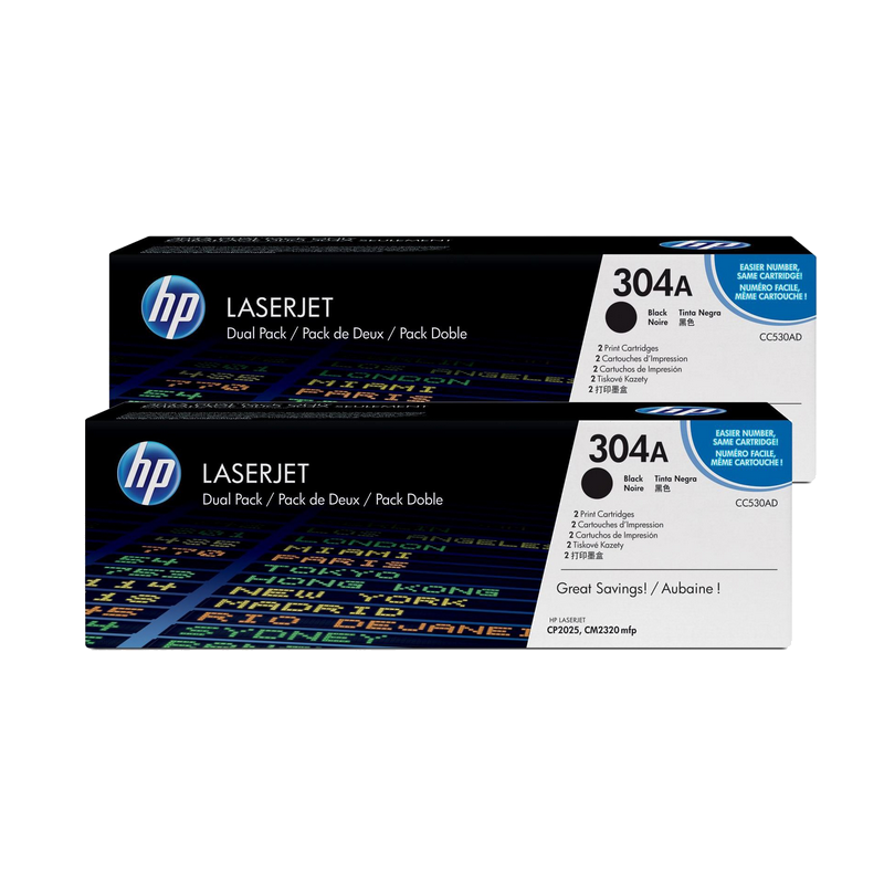 Pack de 2 toners LaserJet noir Original HP 304A