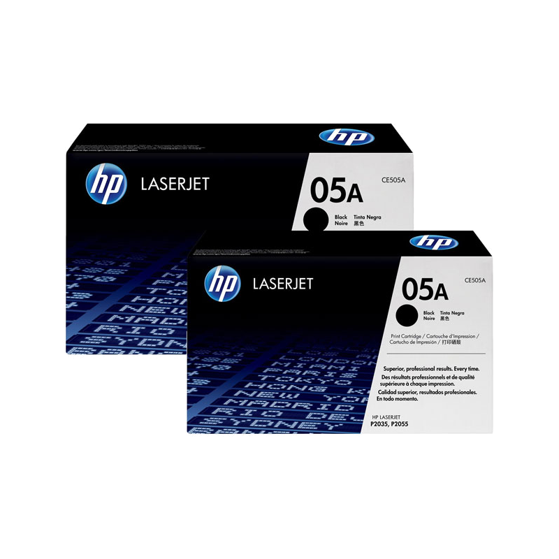 HP PACK DE 2 TONERS ORIGINAL LASERJET 05A NOIR (CE505D)