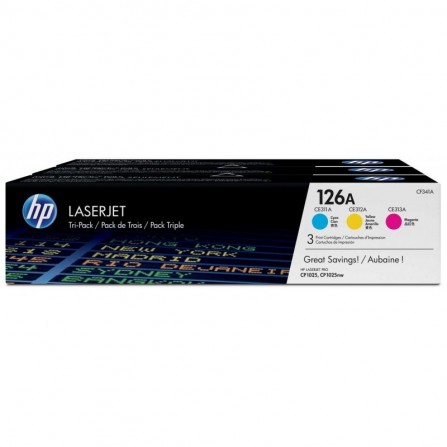 Pack de 3 Toner Original HP LaserJet CF341A pour HP 126A