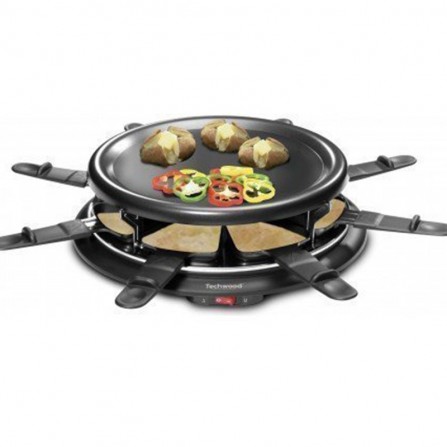 Raclette - Grill + Crêpière TECHWOOD 8 Personnes 900 Watt - Noir (TRA-88)