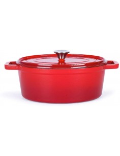 Cocotte Ovale LIVOO 29 CM - 4.5 Litres - Rouge (MEP129R)