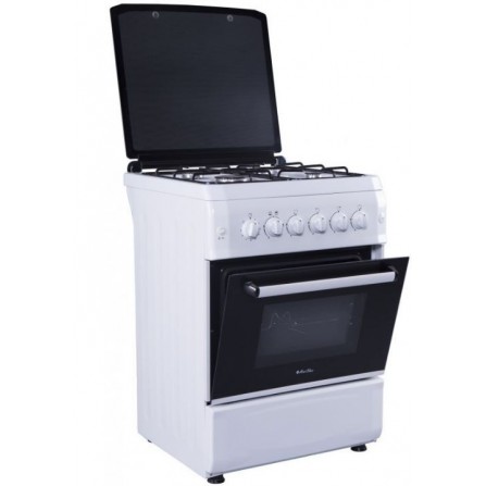 Cuisinière MONTBLANC 4 Feux 60 cm avec Tourne Broche -Blanc (6060REB)