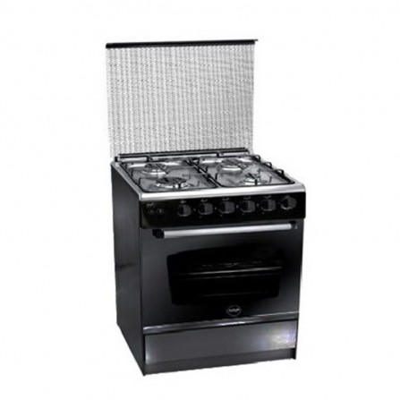 Cuisinière à gaz Azur 4 feux 60cm Noir Top Inox (AZ6060B)