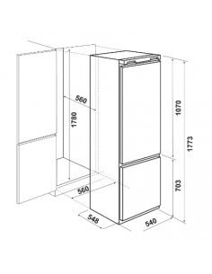 Réfrigérateurs Encastrable Combiné FOCUS FILO.3200 292 L - Blanc