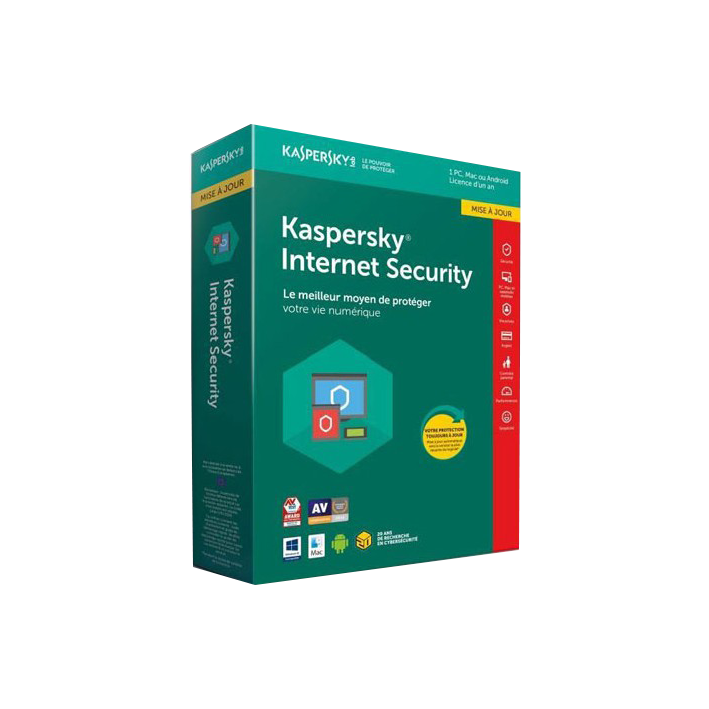 Antivirus KASPERSKY INTERNET SECURITY 2018 - 1 AN / 3 PC