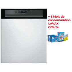 Lave Vaisselle semi-encastrable WHIRLPOOL WBC 3C26 B + 3 Mois de consommation LAVAX Offerte