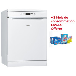 Lave vaisselle Whirlpool 6th SENSE 14 Couverts / Blanc + 3 Mois de consommation LAVAX Offerte