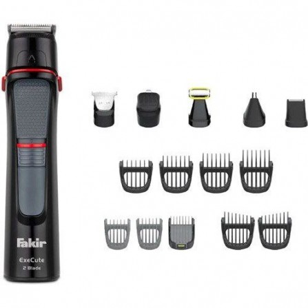 Coffret de Tondeuse FAKIR 15en1 Rechargeable avec Accessoires - Noir/Rouge (EXECUTE)