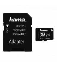 Carte mémoire Hama MicroSDXC 64 GB classe 10 UHS-I 80 MB/s + adaptateur/photo
