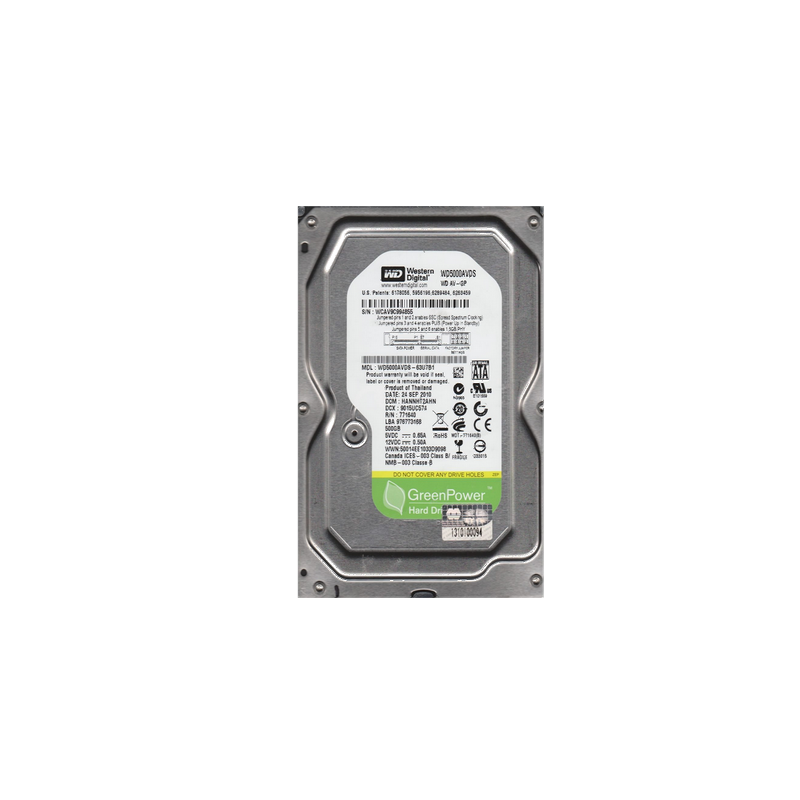 Disque dur interne HDD 3.5 WESTERN DIGITAL 500G (0 Heures)