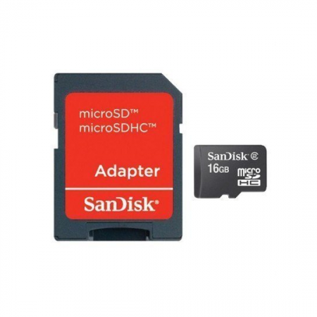 SANDISK Micro SD 16Go avec Adaptateur SDSDQM016GB35A