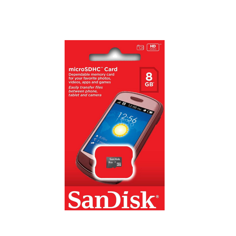 SANDISK Micro SD 8Go avec Adaptateur SDSDQM008GB35A