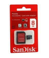 Carte mémoire micro sd Sandisk 8Go avec adaptateur