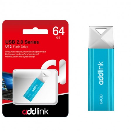 Clé USB ADDLINK U12 64 Go - Aqua (AD64GBU12A2)